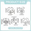 10Pcs 5 Styles 304 Stainless Steel Cuff Rings Components STAS-ME0003-25-2
