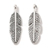 Tibetan Style Alloy Feather Pendants LS-TIBEP-1360-AS-LF-1