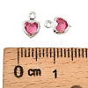 Heart Brass Glass Charms KK-S385-01S-03A-3