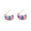 Enamel Croissant Stud Earrings EJEW-P213-19G-2