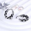 316 Stainless Steel Cross Hoop Earrings for Men Women EJEW-SZ0001-97-5