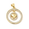 Brass Micro Pave Cubic Zirconia Pendants KK-C009-03G-01-1