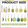 14 Pairs Vegetables Acrylic Dangle Earrings EJEW-GA00006-2