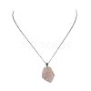 Natural Rose Quartz Nugget Pendant Necklace with 304 Stainless Steel Chains NJEW-JN04385-03-2