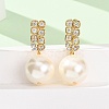 Round Brass Micro Pave Clear Cubic Zirconia Hoop Earrings EJEW-Z164-27G-2