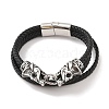 Braided Microfiber Leather Multi-strand Bracelets BJEW-B096-21E-1