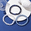 3Pcs 3 Styles Natural Mixed Gemstone Round Beaded Stretch Bracelets Set BJEW-JB10139-03-2