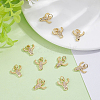 10Pcs Brass Micro Pave Cubic Zirconia Charms KK-BBC0024-920-4