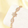 Brass Micro Pave Cubic Zirconia Link Chain Bracelets KK-R217-41G-2