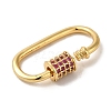 Brass Micro Pave CLear Cubic Zirconia Keychain Clasps KK-R162-028A-G-3