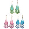 3Pair 304 Stainless Steel Boho Dangle Earrings EJEW-MZ00264-1