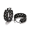 Braided 304 Stainless Steel Hoop Earrings for Women STAS-A057-17EB-2