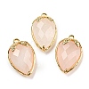 Natural Rose Quartz Faceted Pendants G-M431-06G-03-1