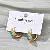 304 Stainless Steel Hoop Earrings EJEW-P309-04G-4