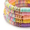Synthetic Hematite & Polymer Clay Heishi Beads Stretch Bracelets Set BJEW-JB07381-4