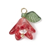 Glass with Acrylic Imitation Pearl Pendants PALLOY-TA00097-2