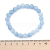 Natural & Dyed White Jade Bead Stretch Bracelets X-BJEW-K212-B-018-5