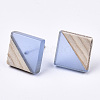 Transparent Resin & Wood Stud Earrings EJEW-N017-005A-A01-2