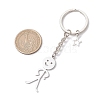 2Pcs 304 Stainless Steel  Keychains KEYC-JKC01163-3