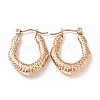 Ion Plating(IP) 304 Stainless Steel Teardrop Chunky Hoop Earrings for Women EJEW-G293-14RG-1