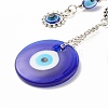 Alloy & Glass Turkish Blue Evil Eye Pendant Decoration HJEW-I008-02AS-3