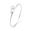 Clear Cubic Zirconia Diamond Bangle BJEW-G670-01P-4