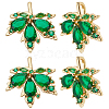8Pcs Brass Micro Pave Cubic Zirconia Pendants KK-BBC0010-33-1