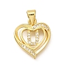 Rack Plating Brass Micro Pave Cubic Zirconia Pendants KK-L226-101G-U-1