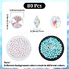 80Pcs Transparent Faceted Glass Connector Charms GLAA-SP0001-88A-01-2