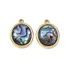 Natural Paua Shell Pendants SA-CBA11D7-10B-G-1