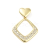 Rack Plating Brass Micro Pave Clear Cubic Zirconia Pendants KK-H474-19G-09-1