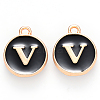 Golden Plated Alloy Charms LS-ENAM-S118-02V-1