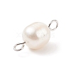 Natural Cultured Freshwater Pearl Beads Connector Charms PALLOY-JF01551-01-4