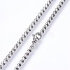 304 Stainless Steel Box Chain Necklaces NJEW-F227-09P-06-2
