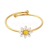 Daisy Enamel Finger Rings RJEW-M023-01G-2