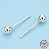 925 Sterling Silver Round Ball Stud Earrings STER-T005-01D-5