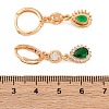 Brass Micro Pave Cubic Zirconia Leverback Earrings EJEW-K300-49G-5