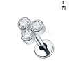 G23 Titanium Micro Pave Clear Cubic Zirconia Cartilage Earrings WG0DE3D-42-1