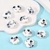 Floral Printed Porcelain Beads X-PORC-Q166-1-5
