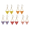 Handmade Glass Seed Beads Rhombus Dangle Earrings EJEW-MZ00542-2