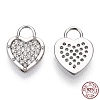 Rhodium Plated 925 Sterling Silver Micro Pave Cubic Zirconia Charms STER-T004-66P-1