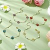 4Pcs Natural Gemstone & Shell Pearl Beaded Link Bracelet Sets for Women BJEW-TA00556-1