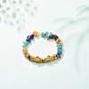 Natural & Synthetic Mixed Stone Chips Stretch Bracelet with Alloy Pixiu BJEW-JB08571-2