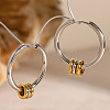 Stainless Steel Two-Tone Ring Hoop Earrings OV6952-7