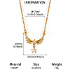 304 Stainless Steel Pave Clear Cubic Zirconia Angel Wings Pendant Necklaces for Women WG752E1-01-5