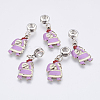 Alloy Enamel European Beads PALLOY-P168-068-2