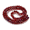 Electroplate Transparent Glass Beads Strands EGLA-A034-T6mm-G-4
