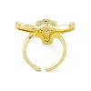 Cubic Zirconia Ox Open Cuff Ring RJEW-I091-03G-3