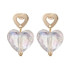 Transparent Acrylic Heart Dangle Stud Earrings EJEW-TA00167-1