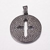 Long-Lasting Plated Brass Micro Pave Cubic Zirconia Pendants ZIRC-L072-51-3